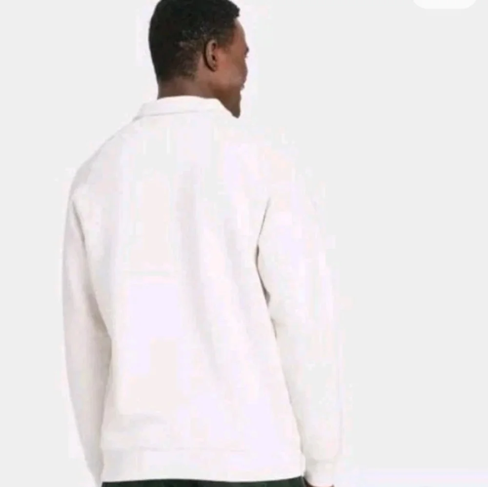 Goodfellow & Co Men's Pullover Sweatshirts Diamond Quilted Pattern Snap Ivory L - Picture 2 of 6